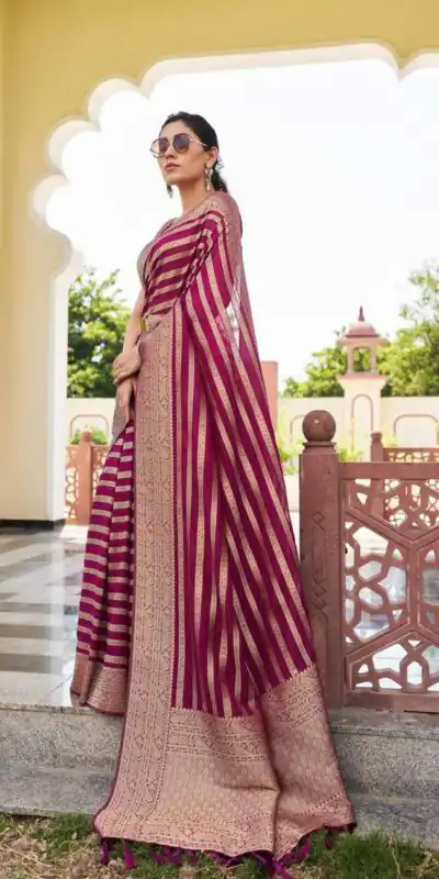 KPR 232 Maroon Soft Lichi Silk Saree Perfect for Wedding, Party, Anniversary, Sangeet, Baby Shower – . Now at just ₹1399. Delivery 4-6 Working Days. Shop n | Designer Sarees, Sarees, Bollywood Sarees, Creative Sarees, Embroidered Sarees, Ethnic Saree, Modern Digital sarees, Party Wear Sarees