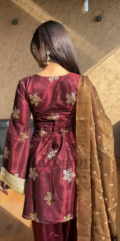 NSR 853 Maroon Natural Crep Silk Salwar Suit Perfect for Wedding, Party, Pongal, Baisakhi, Onam –. Grab it for ₹1749. Delivery 4-6 Working Days. | Palazzo Suits, Party Wear Suits, Patiala Suits, Straight Suits, Trendy Wear