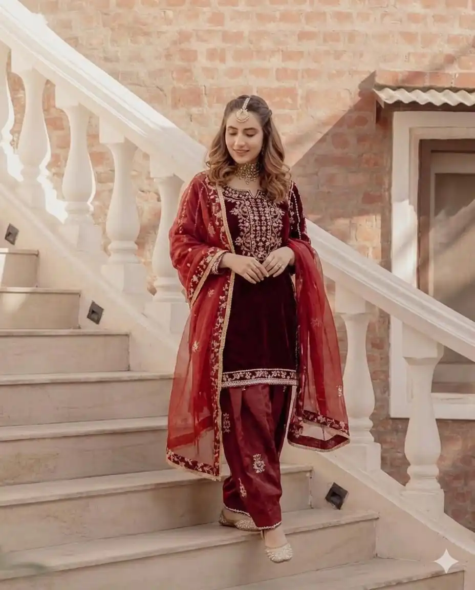 BE 424 Maroon Organza Salwar Suit with Embroidery Work. Wedding, Party, Festive, Events Best Price ₹2049. Delivery 4-6 Working Days. Shop now. | Jump Suits, Tops & Bottoms, Track Suits, Salwar suit, Casual Suits, Creative suits, Designer Suits, Palazzo Suits, Party Wear Suits, Patiala Suits, Straight Suits, Trendy Wear
