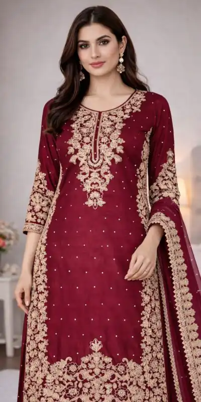 SSR 535 Maroon in Organza Silk Embroidery Work Salwar Suit . Available at ₹2399 only. Delivery 4-6 Working Days. Shop now. | Jump Suits, Tops & Bottoms, Track Suits, Salwar suit, Casual Suits, Creative suits, Designer Suits, Palazzo Suits, Party Wear Suits, Patiala Suits, Straight Suits, Trendy Wear