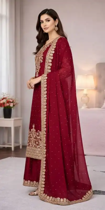 SSR 535 Maroon in Organza Silk Embroidery Work Salwar Suit . Available at ₹2399 only. Delivery 4-6 Working Days. Shop now. | Jump Suits, Tops & Bottoms, Track Suits, Salwar suit, Casual Suits, Creative suits, Designer Suits, Palazzo Suits, Party Wear Suits, Patiala Suits, Straight Suits, Trendy Wear