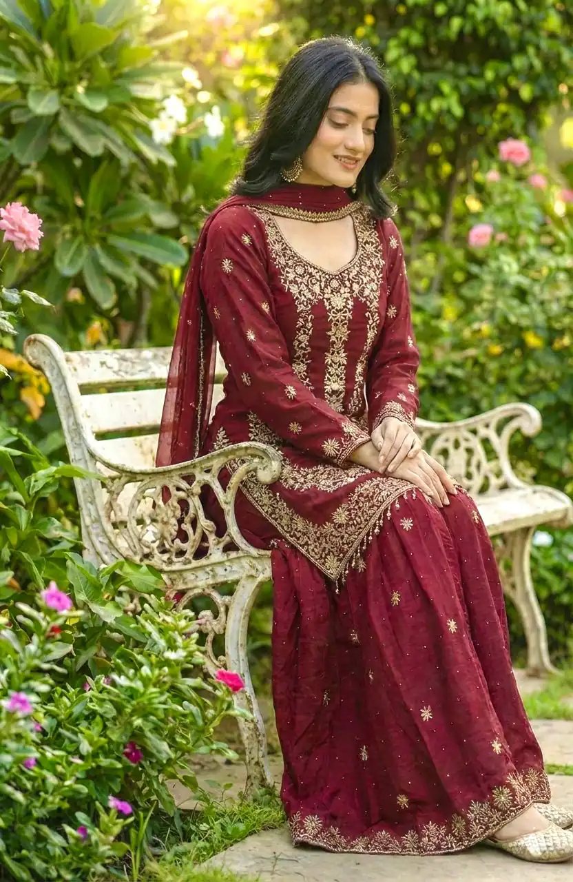 NSR 882 Maroon Organza Silk Salwar Suit Perfect for Wedding, Party, Durga Puja, Bridal Wear, Pooja – . Special Price ₹2099. Delivery 4-6 Working Days | Jump Suits, Tops & Bottoms, Track Suits, Salwar suit, Casual Suits, Creative suits, Designer Suits, Palazzo Suits, Party Wear Suits, Patiala Suits, Straight Suits, Trendy Wear