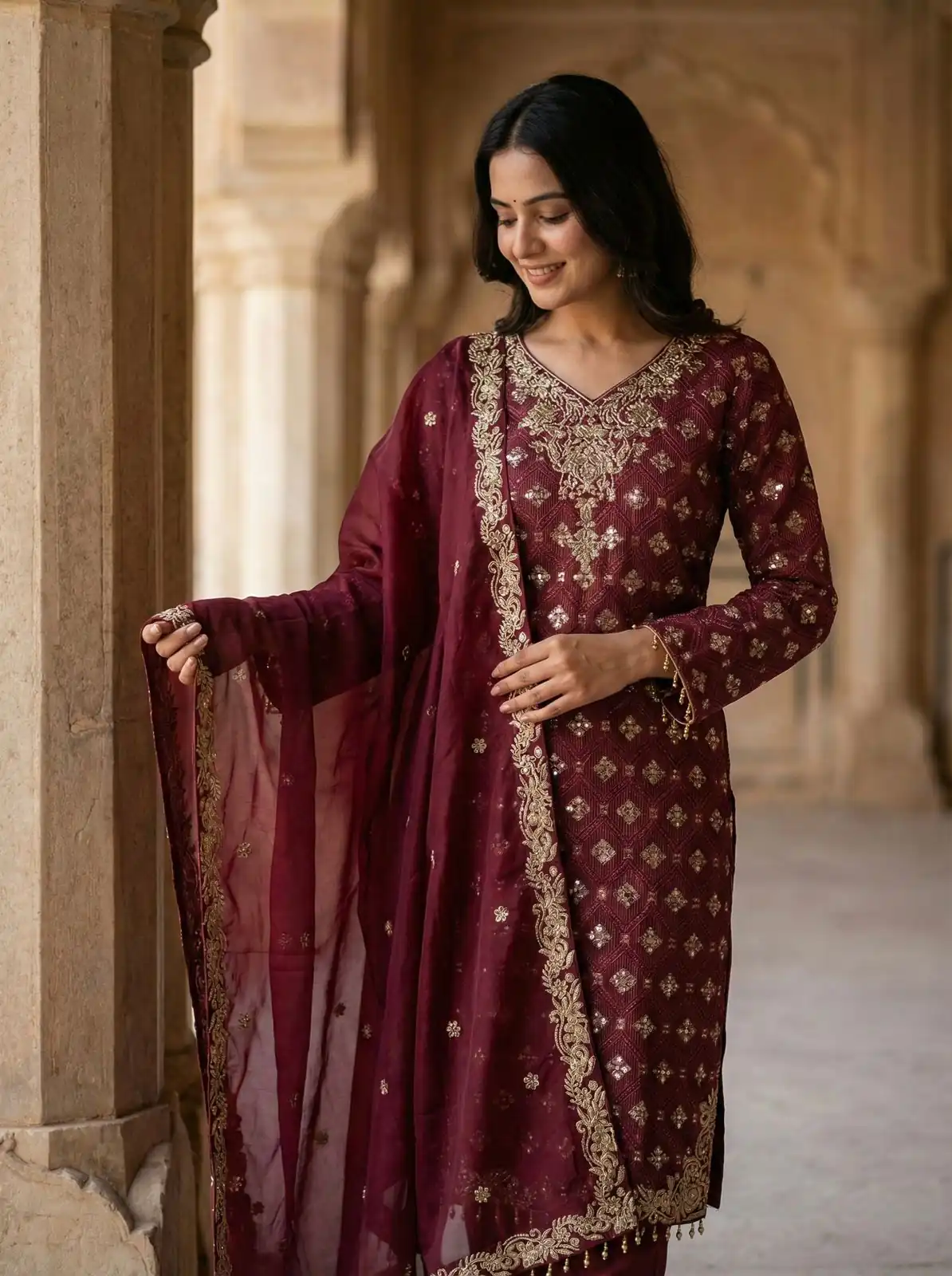 ZSR 3158 Maroon in Organza Silk Lace Work & Embroidery Work Salwar Suit . Get it for ₹2399. Delivery 4-6 Working Days. Shop now. | Jump Suits, Tops & Bottoms, Track Suits, Salwar suit, Casual Suits, Creative suits, Designer Suits, Palazzo Suits, Party Wear Suits, Patiala Suits, Straight Suits, Trendy Wear