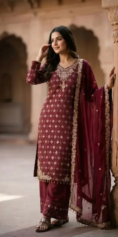 ZSR 3158 Maroon in Organza Silk Lace Work & Embroidery Work Salwar Suit . Get it for ₹2399. Delivery 4-6 Working Days. Shop now. | Jump Suits, Tops & Bottoms, Track Suits, Salwar suit, Casual Suits, Creative suits, Designer Suits, Palazzo Suits, Party Wear Suits, Patiala Suits, Straight Suits, Trendy Wear
