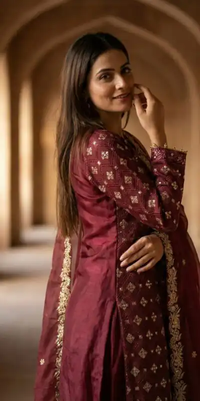 ZSR 3158 Maroon in Organza Silk Lace Work & Embroidery Work Salwar Suit . Get it for ₹2399. Delivery 4-6 Working Days. Shop now. | Jump Suits, Tops & Bottoms, Track Suits, Salwar suit, Casual Suits, Creative suits, Designer Suits, Palazzo Suits, Party Wear Suits, Patiala Suits, Straight Suits, Trendy Wear