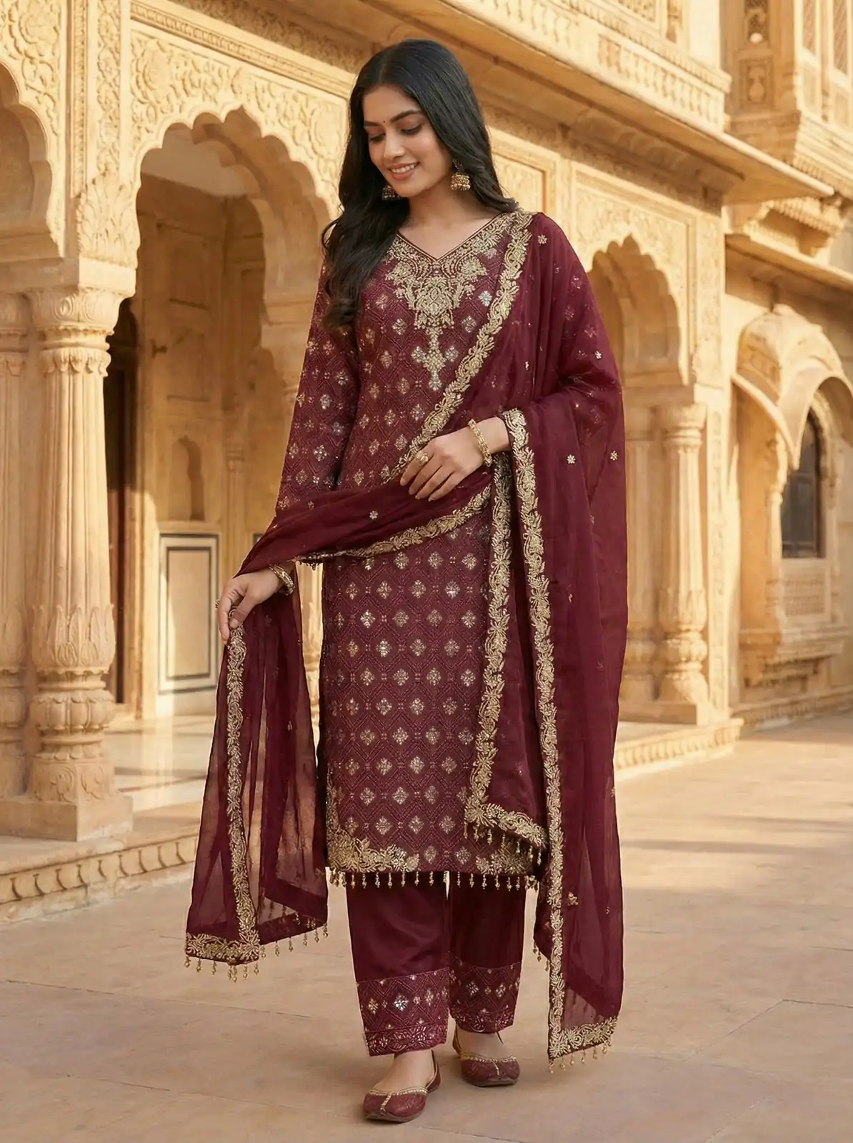 ZSR 3158 Maroon in Organza Silk Lace Work & Embroidery Work Salwar Suit . Get it for ₹2399. Delivery 4-6 Working Days. Shop now. | Jump Suits, Tops & Bottoms, Track Suits, Salwar suit, Casual Suits, Creative suits, Designer Suits, Palazzo Suits, Party Wear Suits, Patiala Suits, Straight Suits, Trendy Wear
