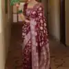 KP 5085 Maroon in Soft Lichi Silk Wedding, Party, Festive, Events Designer Work Saree . Get it for ₹1349. Delivery 4-6 Working Days. Shop now. | Designer Sarees, Sarees, Bollywood Sarees, Creative Sarees, Embroidered Sarees, Ethnic Saree, Modern Digital sarees, Party Wear Sarees