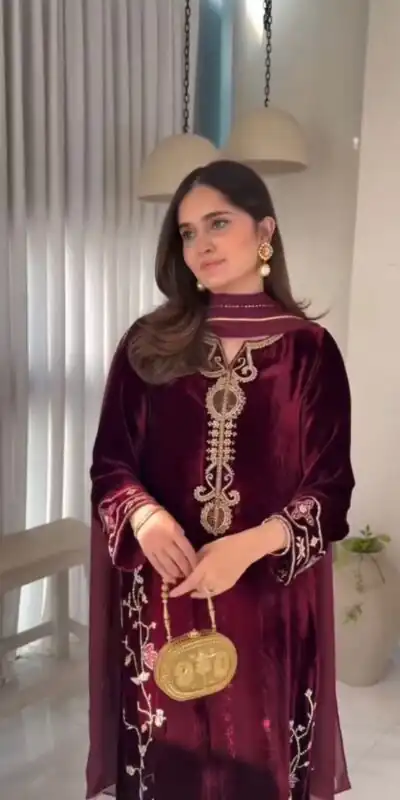 SSR 530 Maroon in Viscose Velvet Lace Work & Embroidery Work Salwar Suit . Special Price ₹1949. Delivery 4-6 Working Days. Shop now. | Lehenga, Bollywood Lehenga, Creative Lehenga, Designer Lehenga, Embroidered Lehenga, Party Wear Lehenga