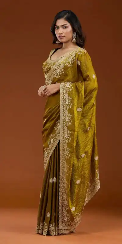E BT 438 Mustard in Fandy Satin Silk mbroidery Work & Zari Work Saree. Special Price ₹1949. Delivery 4-6 Working Days. Shop now. | Designer Sarees, Embroidered Sarees, Sarees, Bollywood Sarees, Creative Sarees, Ethnic Saree, Modern Digital sarees, Party Wear Sarees