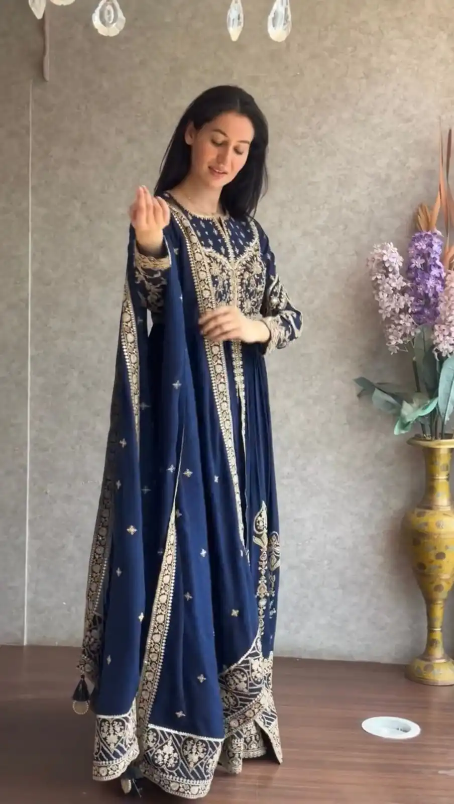 KD 1554 Navy Blue Faux Georgette Salwar Suit with Designer Work. Affordable Price ₹2549. Delivery 4-6 Working Days. Shop now. | Jump Suits, Tops & Bottoms, Track Suits, Salwar suit, Casual Suits, Creative suits, Designer Suits, Palazzo Suits, Party Wear Suits, Patiala Suits, Straight Suits, Trendy Wear