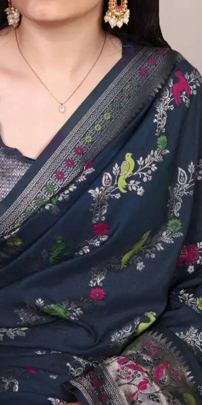 YNF 7907 Navy Blue Nylon Weaving Work Saree Perfect for Wedding, Party, Baby Shower, Holi, Ethnic Day – . Available at ₹2149 only. Delivery 4-6 Working Da | Sarees, Bollywood Sarees, Creative Sarees, Designer Sarees, Embroidered Sarees, Ethnic Saree, Modern Digital sarees, Party Wear Sarees