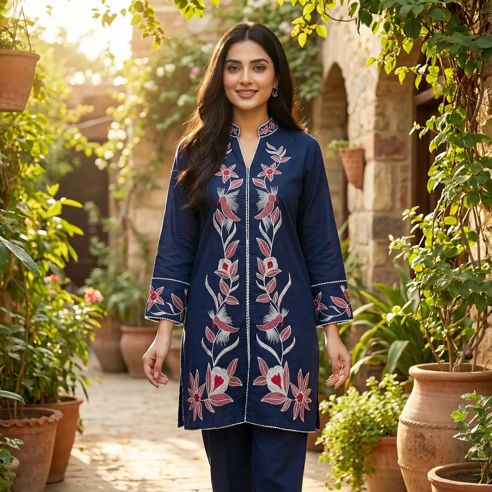 Kurti INLI Libas Navy Blue in Rayon Embroidery Work . Wedding, Party, Festive, EventsGet it for ₹1599. Delivery 4-6 Working Days. Shop now. | Kurti, Bollywood Kurti, Creative Kurtis, Designer Kurti, Party Wear Kurti, Selfie Kurti