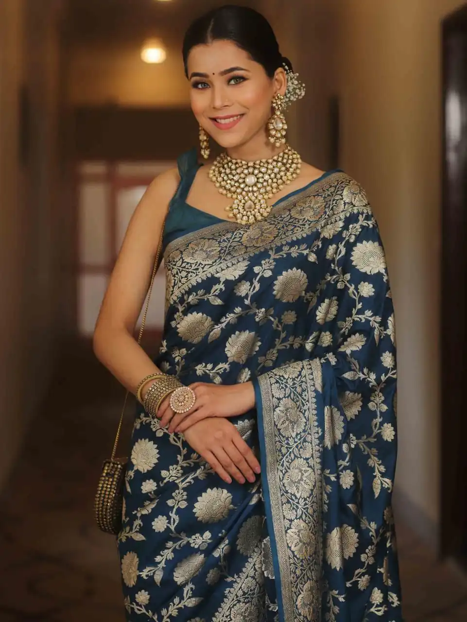 KP 5085 Navy Blue in Soft Lichi Silk Wedding, Party, Festive, Events Designer Work Saree . Get it for ₹1349. Delivery 4-6 Working Days. Shop now. | Designer Sarees, Sarees, Bollywood Sarees, Creative Sarees, Embroidered Sarees, Ethnic Saree, Modern Digital sarees, Party Wear Sarees