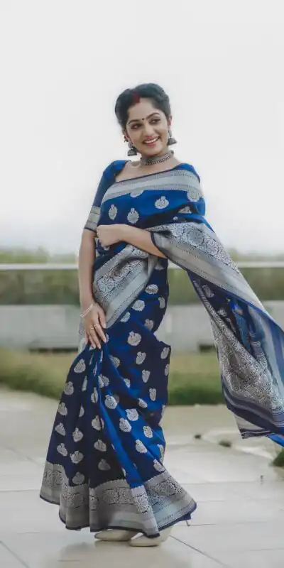 KPR 095 Navy Blue Soft Lichi Silk Saree with Lace Border & Lace Work. Affordable Price ₹1399. Delivery 4-6 Working Days. Shop now. | Sarees, Bollywood Sarees, Creative Sarees, Designer Sarees, Embroidered Sarees, Ethnic Saree, Modern Digital sarees, Party Wear Sarees
