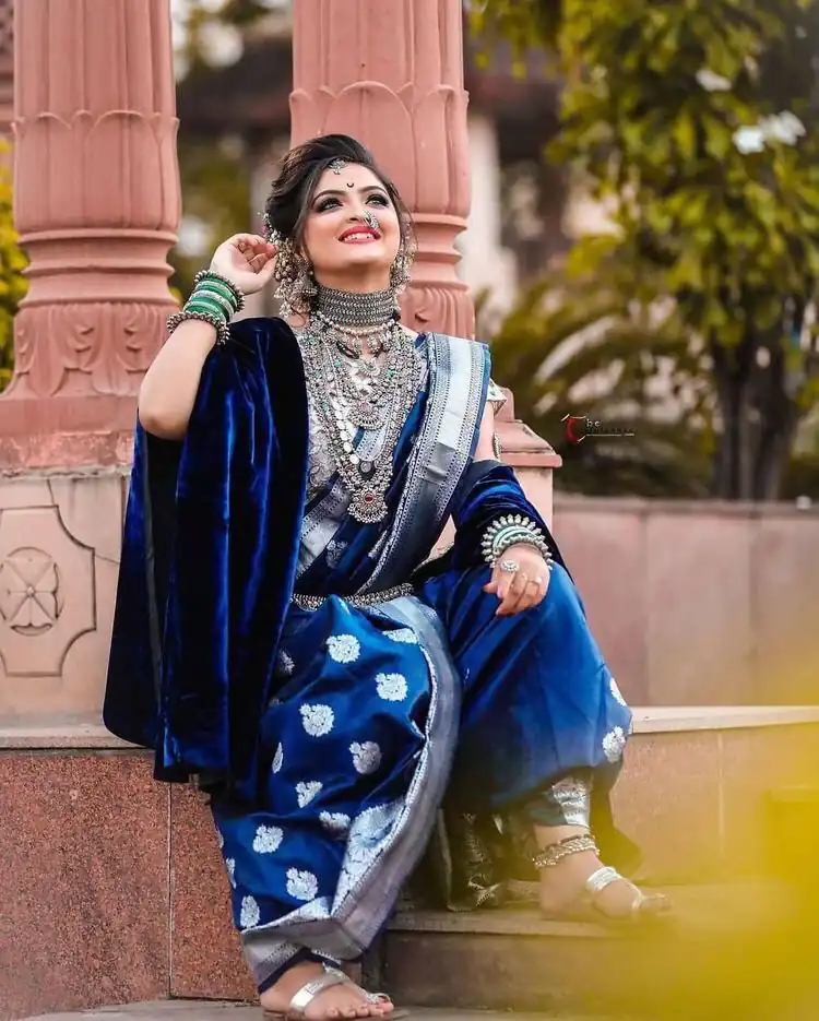 KPR 095 Navy Blue Soft Lichi Silk Saree with Lace Border & Lace Work. Affordable Price ₹1399. Delivery 4-6 Working Days. Shop now. | Sarees, Bollywood Sarees, Creative Sarees, Designer Sarees, Embroidered Sarees, Ethnic Saree, Modern Digital sarees, Party Wear Sarees