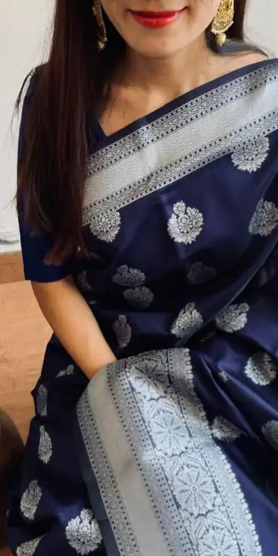 KPR 095 Navy Blue Soft Lichi Silk Saree with Lace Border & Lace Work. Affordable Price ₹1399. Delivery 4-6 Working Days. Shop now. | Sarees, Bollywood Sarees, Creative Sarees, Designer Sarees, Embroidered Sarees, Ethnic Saree, Modern Digital sarees, Party Wear Sarees
