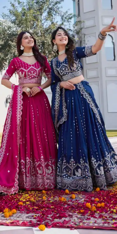 Ram 151 Navy Blue Vichitra Lehenga Choli Perfect for Wedding, Party, Haldi, Mehendi, Eid – . Best Price ₹2649. Delivery 4-6 Working Days. Shop now. | Lehenga, Bollywood Lehenga, Creative Lehenga, Designer Lehenga, Embroidered Lehenga, Party Wear Lehenga