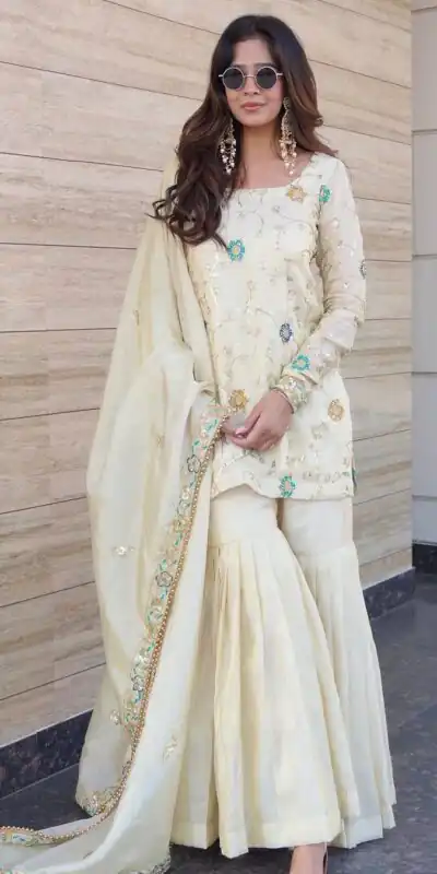 ZSR 3155 Off White Chinnon Salwar Suit Perfect for Wedding, Party, Durga Puja, Reception, Onam – . Grab it for ₹1999. Delivery 4-6 Working Days. | Jump Suits, Tops & Bottoms, Track Suits, Salwar suit, Casual Suits, Creative suits, Designer Suits, Palazzo Suits, Party Wear Suits, Patiala Suits, Straight Suits, Trendy Wear