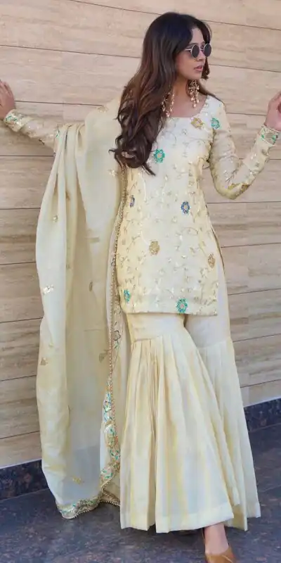 ZSR 3155 Off White Chinnon Salwar Suit Perfect for Wedding, Party, Durga Puja, Reception, Onam – . Grab it for ₹1999. Delivery 4-6 Working Days. | Jump Suits, Tops & Bottoms, Track Suits, Salwar suit, Casual Suits, Creative suits, Designer Suits, Palazzo Suits, Party Wear Suits, Patiala Suits, Straight Suits, Trendy Wear