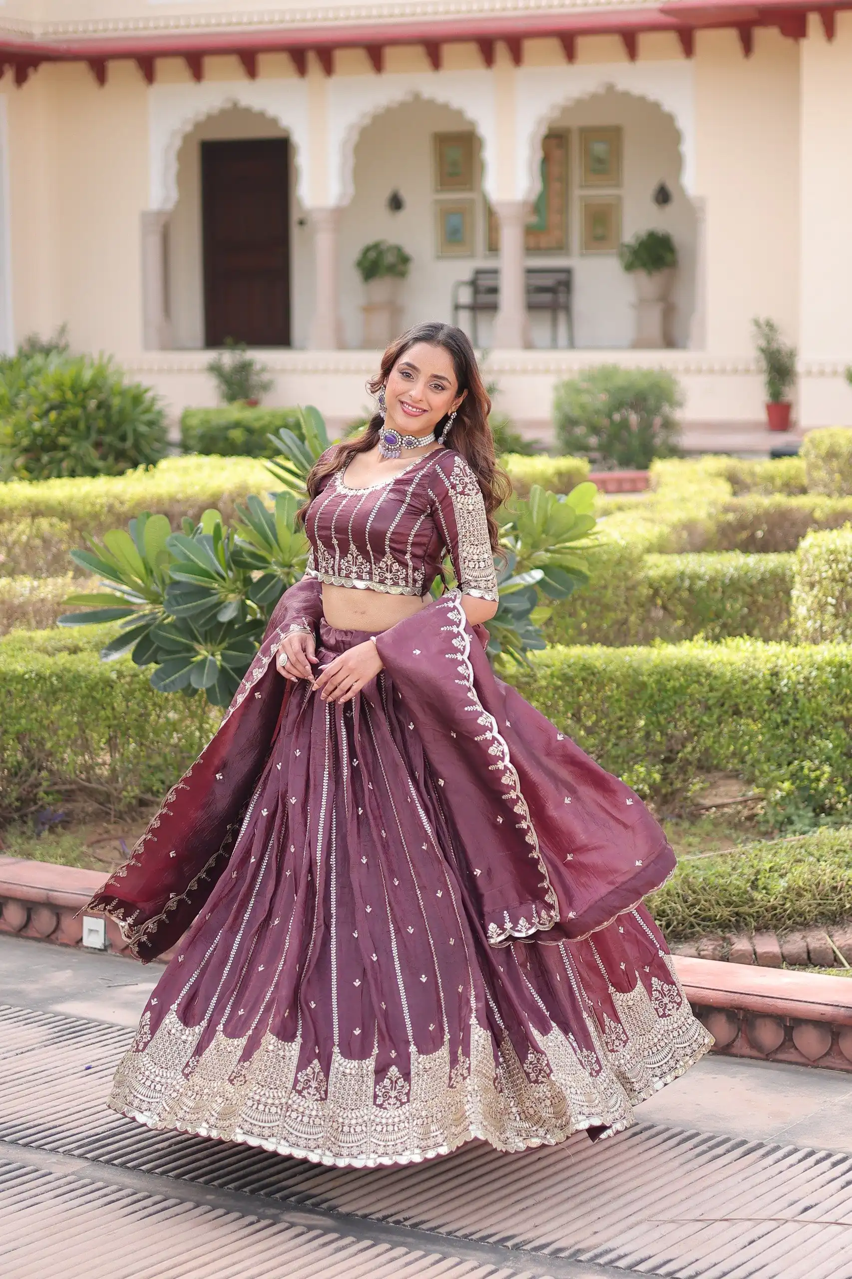 KA 5056 Onion Gold Crush Lehenga Choli with Embroidery Work & Zari Work. Best Price ₹2599. Delivery 4-6 Working Days. Shop now. | Lehenga, Bollywood Lehenga, Creative Lehenga, Designer Lehenga, Embroidered Lehenga, Party Wear Lehenga