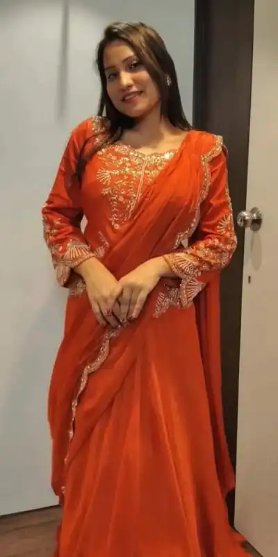 BE 407 Orange in ChinonMirror Work & Embroidery Work Lehenga Choli . Affordable Price ₹1999. Delivery 4-6 Working Days. Shop now. | Lehenga, Bollywood Lehenga, Creative Lehenga, Designer Lehenga, Embroidered Lehenga, Party Wear Lehenga