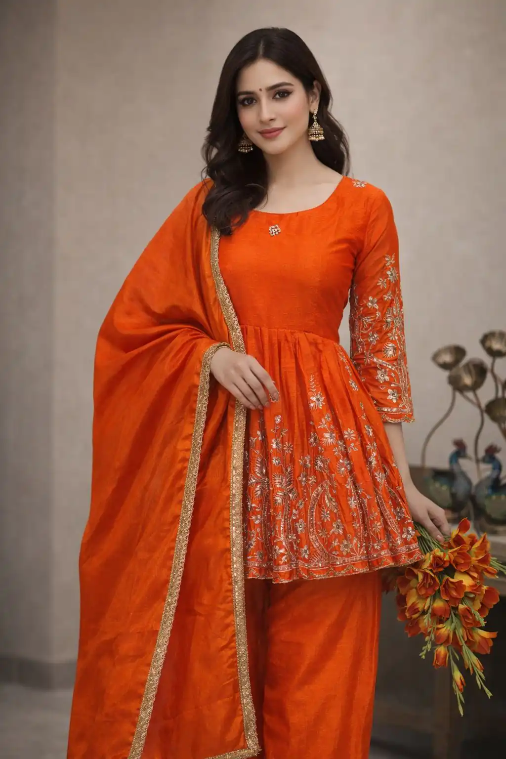 VLM 300 Orange Chinon Silk with Lace Work & Embroidery Work Salwar Suit . Affordable Price ₹1899. Delivery 4-6 Working Days. Shop now. | Jump Suits, Salwar suit, Casual Suits, Creative suits, Designer Suits, Palazzo Suits, Party Wear Suits, Patiala Suits, Straight Suits