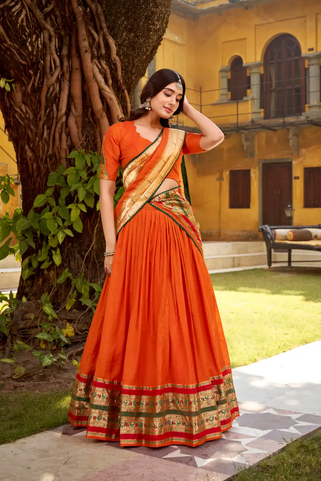 LNB 1903 Orange Pure Chanderi (Naylon) Lehenga Choli Perfect for Wedding, Party, Bridal Wear, Temple Visit, Traditional Day – . Get it for ₹2499. Delivery | Lehenga, Bollywood Lehenga, Creative Lehenga, Designer Lehenga, Embroidered Lehenga, Party Wear Lehenga