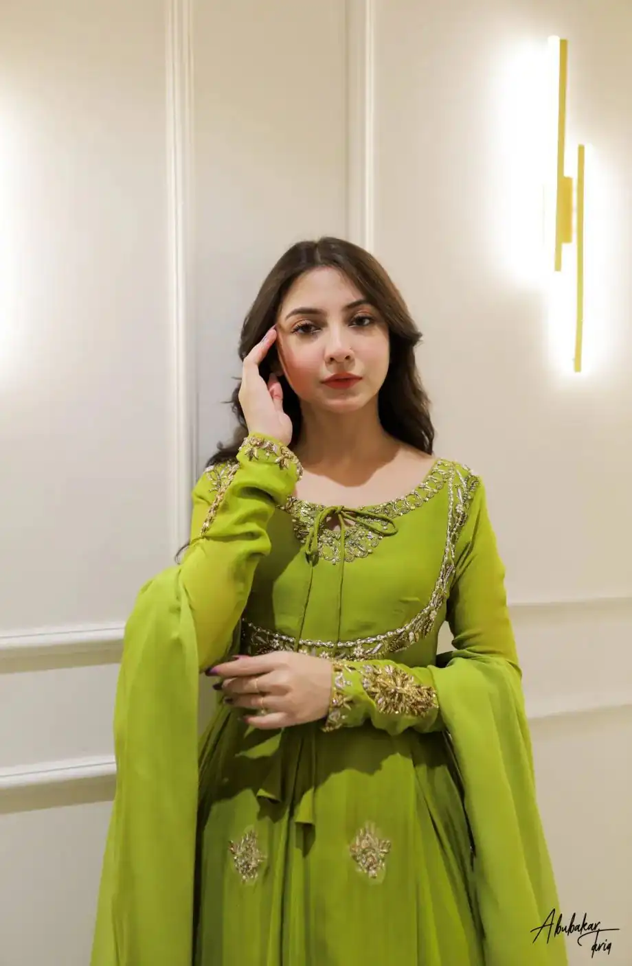 LG 2047 Parrot Green in Color Georgette Embroidery Work Gown . Wedding, Party, Festive, Events Grab it for ₹1949. Delivery 4-6 Working Days. Shop now. | Gowns, Bollywood Gowns, Creative Gowns, Designer Gowns, Embroidered Gowns, Party Wear Gowns