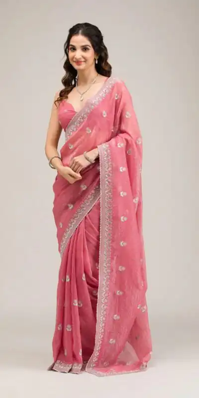 BT 439 Peach Crunchy Ciffon Saree Perfect for Wedding, Party, Bridal Wear, Raksha Bandhan, Festival Celebrations – . Special Price ₹1899. Delivery 4-6 | Designer Sarees, Sarees, Bollywood Sarees, Creative Sarees, Embroidered Sarees, Ethnic Saree, Modern Digital sarees, Party Wear Sarees