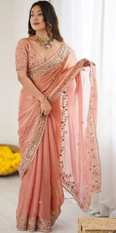 JR 645 Peach Fandy chiffon Saree Perfect for Wedding, Party, Housewarming, Durga Puja, Traditional Day – . Special Price ₹1949. Delivery 4-6 Working Day | Sarees, Bollywood Sarees, Creative Sarees, Designer Sarees, Embroidered Sarees, Ethnic Saree, Modern Digital sarees, Party Wear Sarees