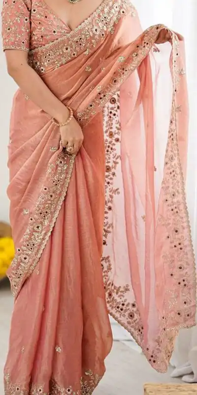 JR 645 Peach Fandy chiffon Saree Perfect for Wedding, Party, Housewarming, Durga Puja, Traditional Day – . Special Price ₹1949. Delivery 4-6 Working Day | Sarees, Bollywood Sarees, Creative Sarees, Designer Sarees, Embroidered Sarees, Ethnic Saree, Modern Digital sarees, Party Wear Sarees