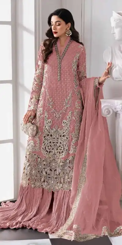 FC 1192 Peach Color Georgette Salwar Suit with Embroidery Work. Introductory Price ₹2499. Delivery 4-6 Working Days. Shop now. | Jump Suits, Tops & Bottoms, Track Suits, Salwar suit, Casual Suits, Creative suits, Designer Suits, Palazzo Suits, Party Wear Suits, Patiala Suits, Straight Suits, Trendy Wear