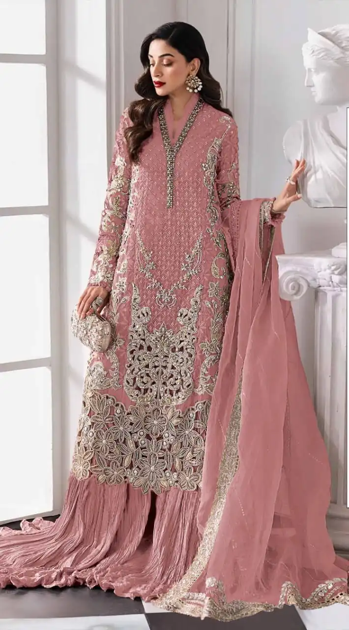 FC 1192 Peach Color Georgette Salwar Suit with Embroidery Work. Introductory Price ₹2499. Delivery 4-6 Working Days. Shop now. | Jump Suits, Tops & Bottoms, Track Suits, Salwar suit, Casual Suits, Creative suits, Designer Suits, Palazzo Suits, Party Wear Suits, Patiala Suits, Straight Suits, Trendy Wear
