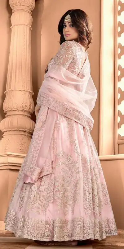 FC 8356 Peach in Color Heavy Net Embroidery Work Salwar Suit . Wedding, Party, Festive, Events, Special Price ₹3199. Delivery 4-6 Working Days. Shop now. | Jump Suits, Tops & Bottoms, Track Suits, Salwar suit, Casual Suits, Creative suits, Designer Suits, Palazzo Suits, Party Wear Suits, Patiala Suits, Straight Suits, Trendy Wear