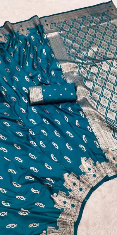 MB 41 Green Color Peacock Blue Banarasi Silk Zari Weaving Saree . Wedding, Party, Festive, Available at ₹1849 only. Delivery 4-6 Working Days. Shop now. | Designer Sarees, Embroidered Sarees, Sarees, Bollywood Sarees, Creative Sarees, Ethnic Saree, Modern Digital sarees, Party Wear Sarees