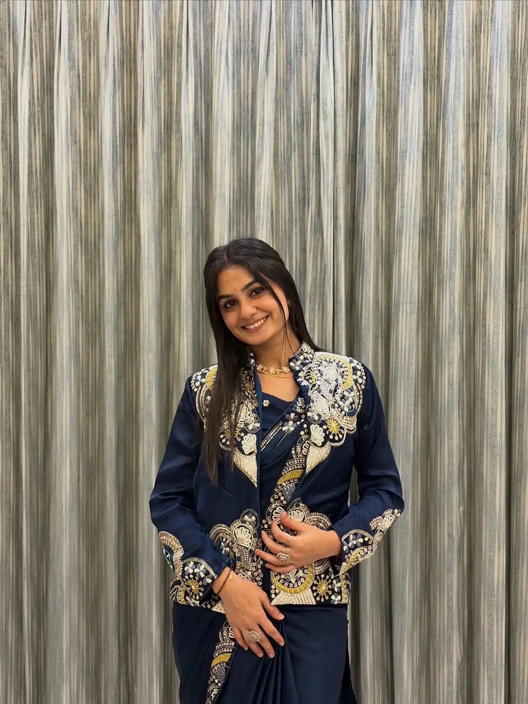 BE 433 Peacock Blue Color French Crape Saree with Embroidery Work. Best Price ₹2099. Delivery 4-6 Working Days. Shop now. | Designer Sarees, Sarees, Bollywood Sarees, Creative Sarees, Embroidered Sarees, Ethnic Saree, Modern Digital sarees, Party Wear Sarees