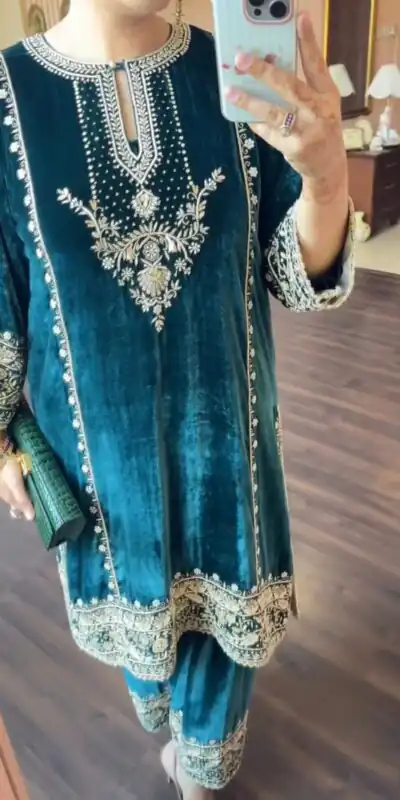 LG 2035 Peacock Blue in Velvet Embroidery Work & Lace Work Salwar Suit . Now at just ₹2049. Delivery 4-6 Working Days. Shop now. | Jump Suits, Tops & Bottoms, Track Suits, Salwar suit, Casual Suits, Creative suits, Designer Suits, Palazzo Suits, Party Wear Suits, Patiala Suits, Straight Suits, Trendy Wear