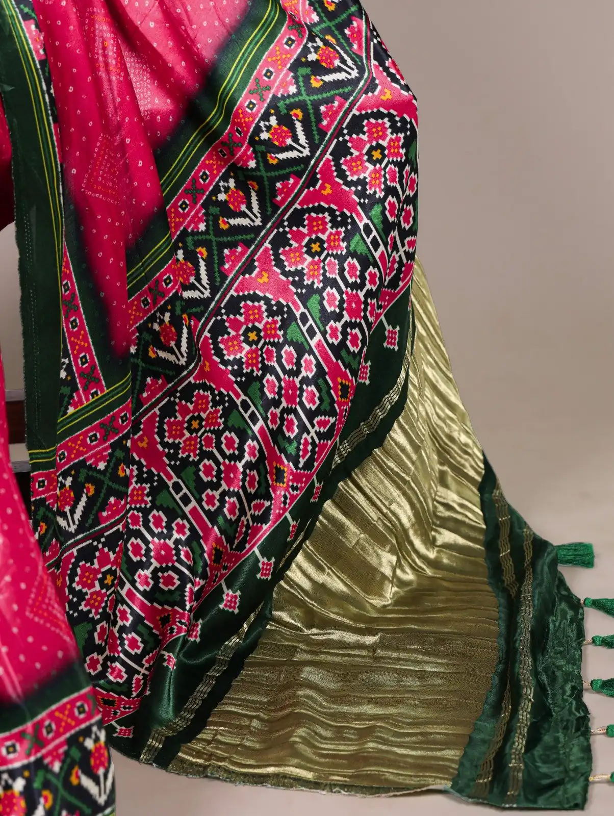 YNF 7801 Pink Gaji Silk Saree with Patola Print. Wedding, Party, Festive, Events, Best Price ₹2999. Delivery 4-6 Working Days. Shop now. | Sarees, Bollywood Sarees, Creative Sarees, Designer Sarees, Embroidered Sarees, Ethnic Saree, Modern Digital sarees, Party Wear Sarees