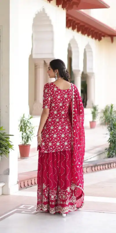 KA 1210 Pink in Georgette. Embroidery Work & Sequins Work Salwar Suit Grab it for ₹2599. Delivery 4-6 Working Days. Shop now. | Jump Suits, Tops & Bottoms, Track Suits, Salwar suit, Casual Suits, Creative suits, Designer Suits, Palazzo Suits, Party Wear Suits, Patiala Suits, Straight Suits, Trendy Wear