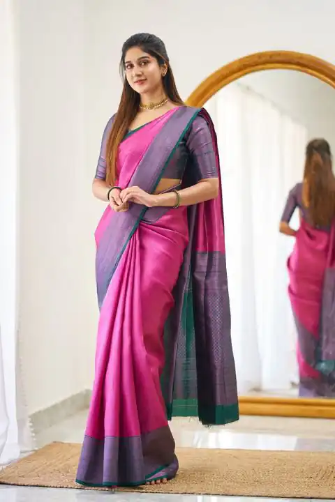 KPR 177 Pink in Soft Lichi Silk Jacquard Work Designer Work Saree . Now at just ₹1449. Delivery 4-6 Working Days. Shop now. | Designer Sarees, Sarees, Bollywood Sarees, Creative Sarees, Embroidered Sarees, Ethnic Saree, Modern Digital sarees, Party Wear Sarees