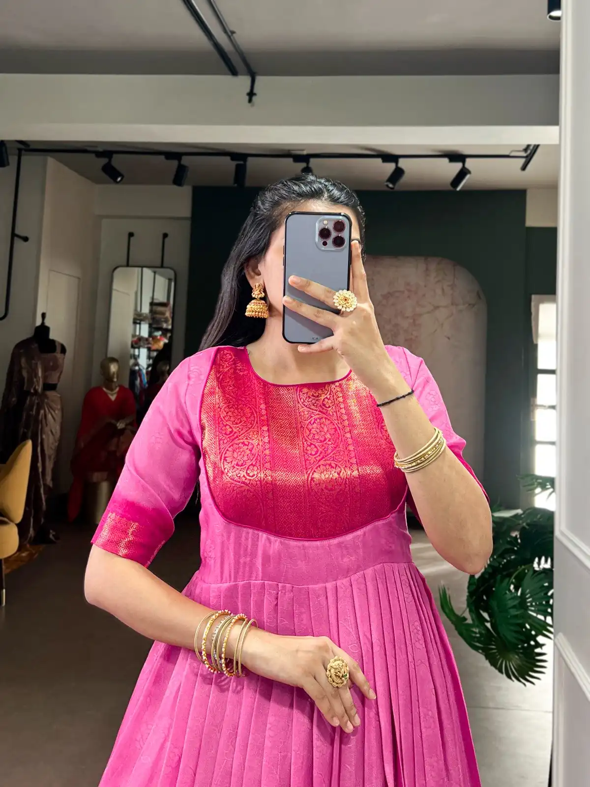 YNF 5012 Pink Mass Mello Gown with Zari Work. Available at ₹1799 only. Wedding, Party, Festive, Events Delivery 4-6 Working Days. Shop now. | Gowns, Bollywood Gowns, Creative Gowns, Designer Gowns, Embroidered Gowns, Party Wear Gowns