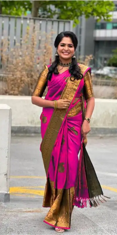 KPR 145 Pink Soft Lichi Silk Jacquard Work All Over Saree for Wedding, Party, Family Gatherings,, Pongal Introductory Price ₹1299. Delivery 4-6 Worki | Designer Sarees, Embroidered Sarees, Sarees, Bollywood Sarees, Creative Sarees, Ethnic Saree, Modern Digital sarees, Party Wear Sarees