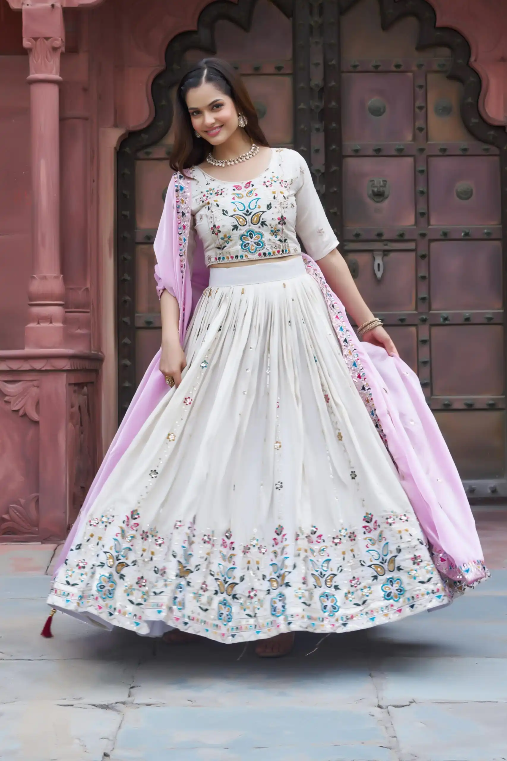 Ram 144 Pink in Pure Tissue silk Embroidery Work Lehenga Choli . Available at ₹3349 only. Delivery 4-6 Working Days. Shop now. | Lehenga, Bollywood Lehenga, Creative Lehenga, Designer Lehenga, Embroidered Lehenga, Party Wear Lehenga