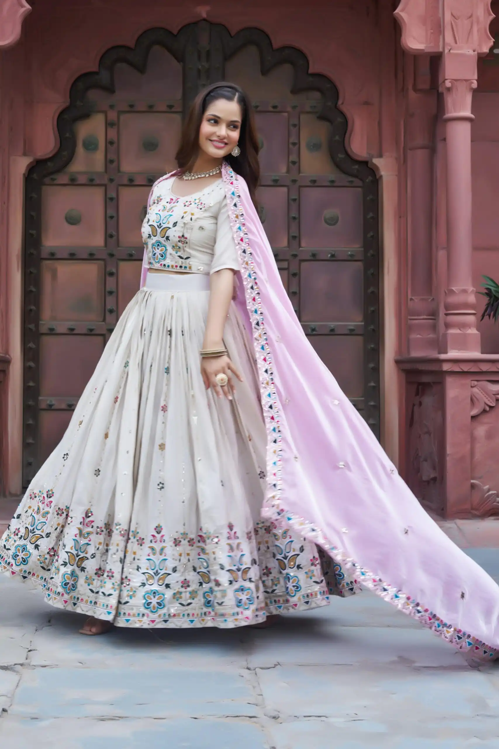 Ram 144 Pink in Pure Tissue silk Embroidery Work Lehenga Choli . Available at ₹3349 only. Delivery 4-6 Working Days. Shop now. | Lehenga, Bollywood Lehenga, Creative Lehenga, Designer Lehenga, Embroidered Lehenga, Party Wear Lehenga