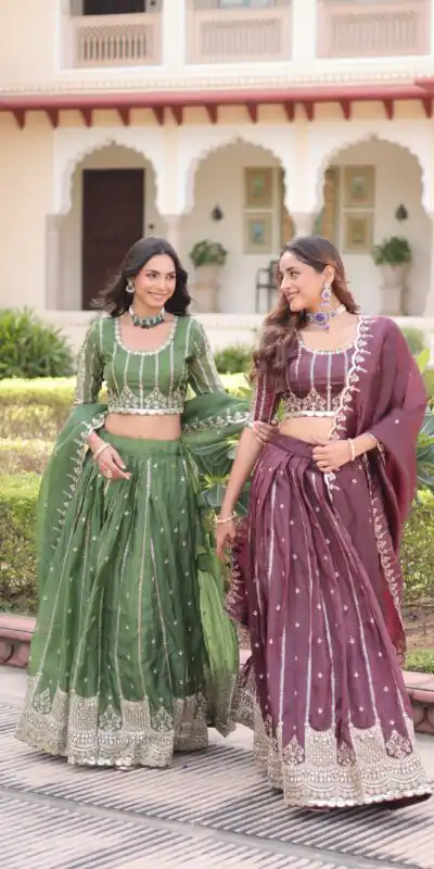 KA 5056 Pista Gold Crush Lehenga Choli with Embroidery Work & Zari Work. Best Price ₹2599. Delivery 4-6 Working Days. Shop now. | Lehenga, Bollywood Lehenga, Creative Lehenga, Designer Lehenga, Embroidered Lehenga, Party Wear Lehenga