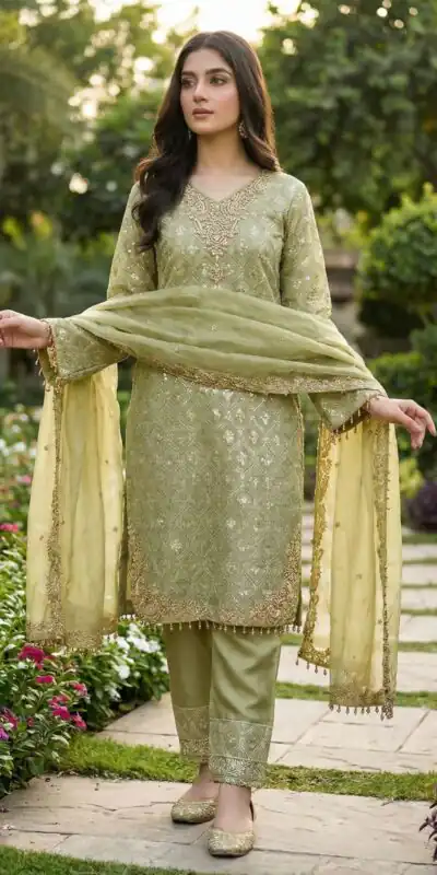 ZSR 3158 Pista in Organza Silk Lace Work & Embroidery Work Salwar Suit . Get it for ₹2399. Delivery 4-6 Working Days. Shop now. | Jump Suits, Tops & Bottoms, Track Suits, Salwar suit, Casual Suits, Creative suits, Designer Suits, Palazzo Suits, Party Wear Suits, Patiala Suits, Straight Suits, Trendy Wear