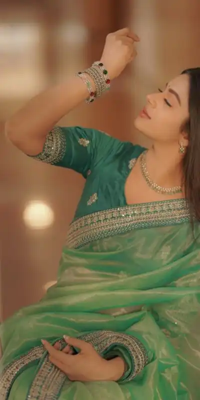 JR 657 Pista with Sequins Work & Embroidery Work Twill Net Saree . Exclusive Offer ₹1599. Delivery 4-6 Working Days. Shop now. | Sarees, Bollywood Sarees, Creative Sarees, Designer Sarees, Embroidered Sarees, Ethnic Saree, Modern Digital sarees, Party Wear Sarees