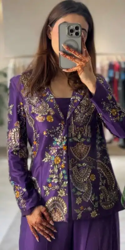 BE 436 Purple Chinon Salwar Suit with Embroidery Work. Wedding, Party, Festive, Now at just ₹2399. Delivery 4-6 Working Days. Shop now. | Jump Suits, Tops & Bottoms, Track Suits, Salwar suit, Casual Suits, Creative suits, Designer Suits, Palazzo Suits, Party Wear Suits, Patiala Suits, Straight Suits, Trendy Wear