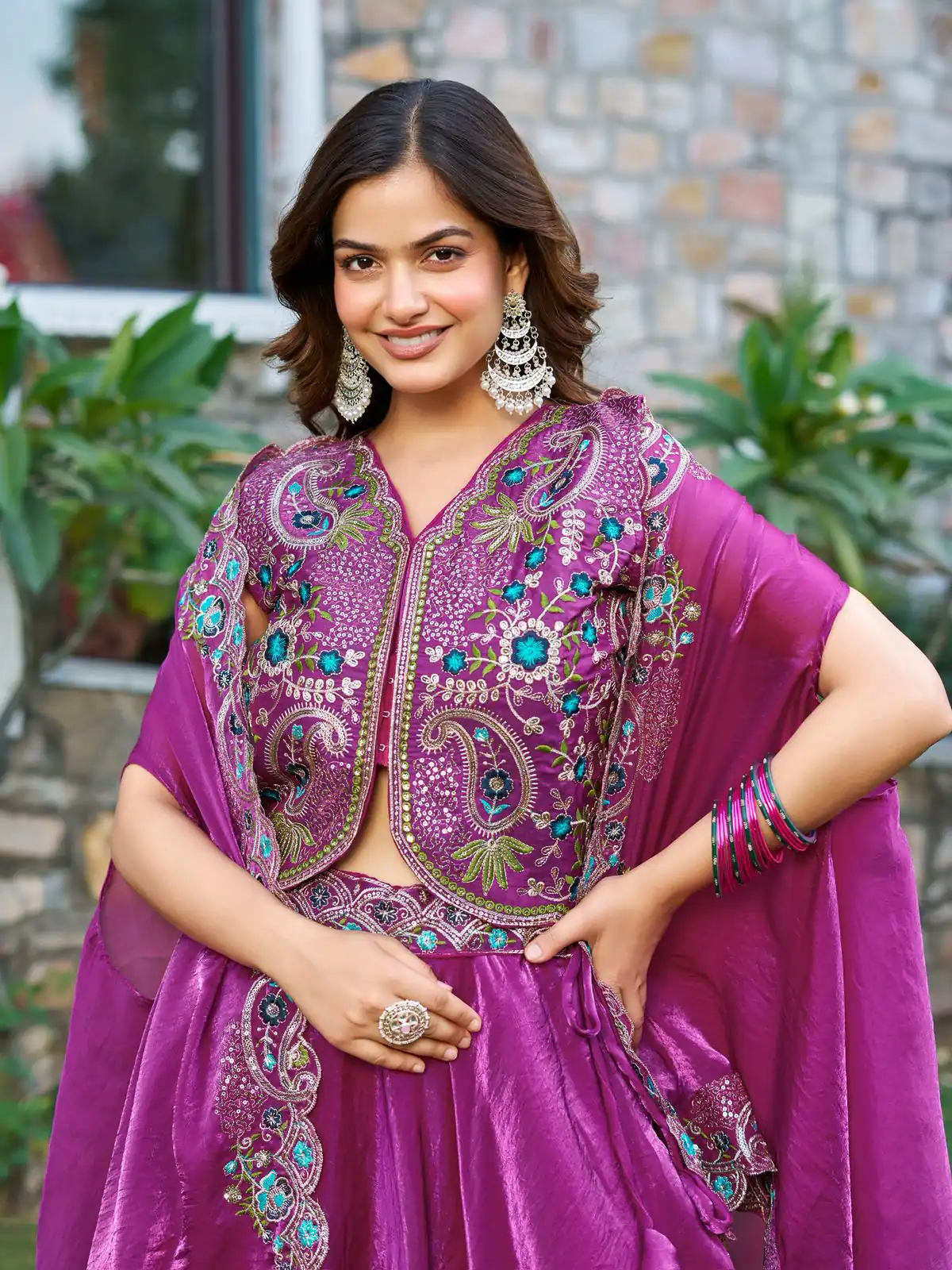 Ram 141 Purple Fendy Silk Lehenga Choli with Embroidery Work. Available at ₹3099 only. Delivery 4-6 Working Days. Shop now. | Lehenga, Bollywood Lehenga, Creative Lehenga, Designer Lehenga, Embroidered Lehenga, Party Wear Lehenga