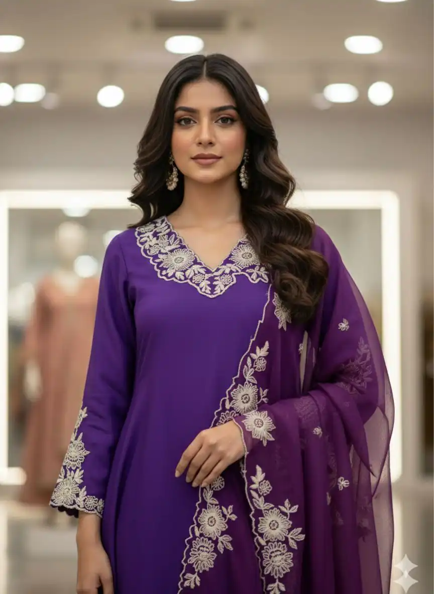 LG 2053 Purple Roman Silk Salwar Suit Perfect for Wedding, Party, Eid, Holi, Cultural Events – . Exclusive Offer ₹2099. Delivery 4-6 Working Days. | Jump Suits, Tops & Bottoms, Track Suits, Salwar suit, Casual Suits, Creative suits, Designer Suits, Palazzo Suits, Party Wear Suits, Patiala Suits, Straight Suits, Trendy Wear